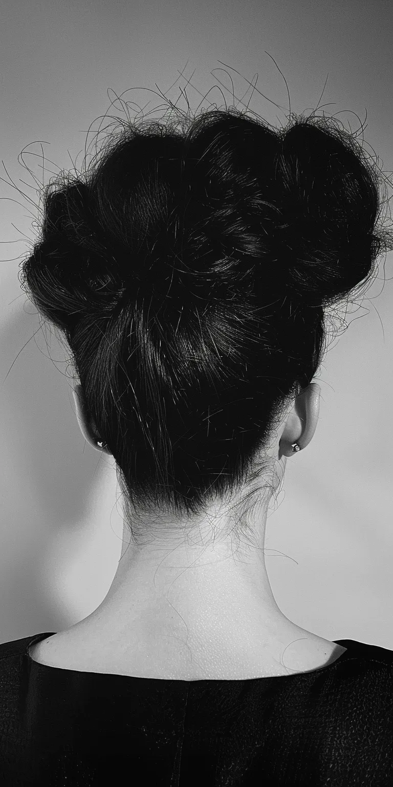 skunk hairstyle Chignon, Updo, Bouffant, Japanese women's hairstyles, Pompadour