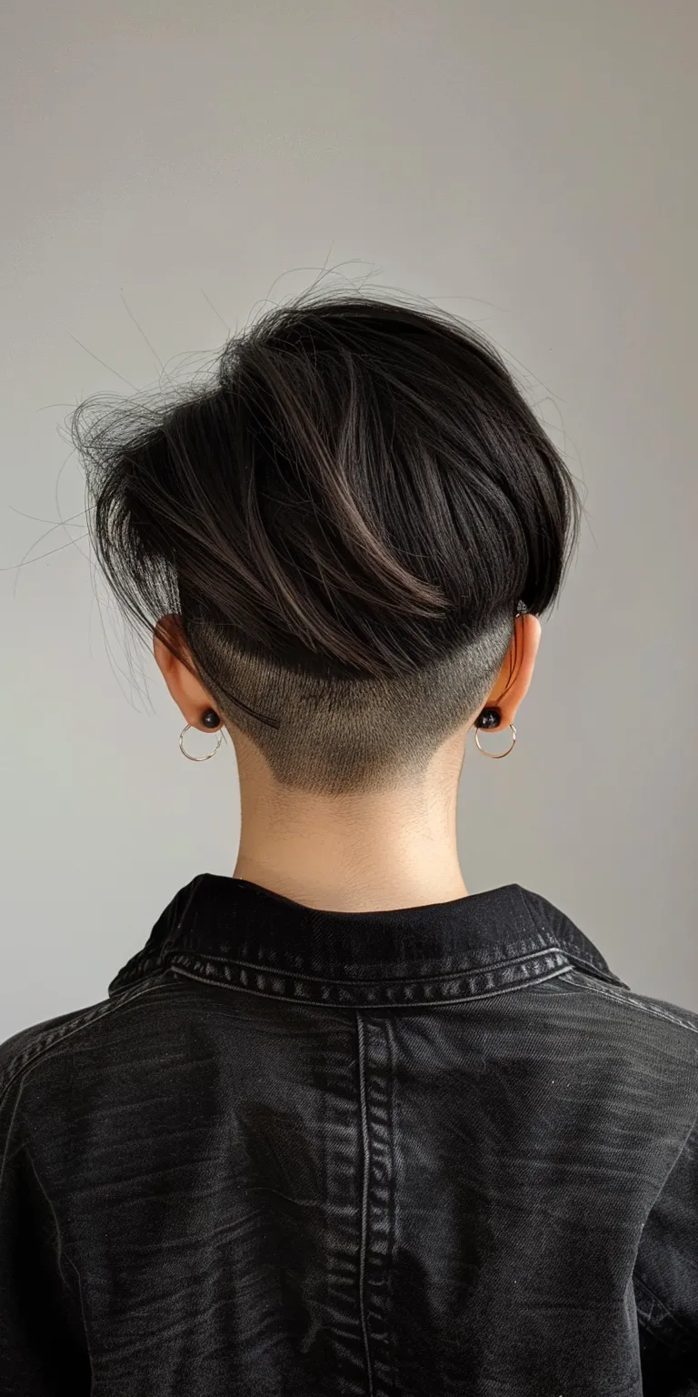 undercut hair styles Asymmetric cut, Pompadour, Short brush Professional Japanese women's hairstyles