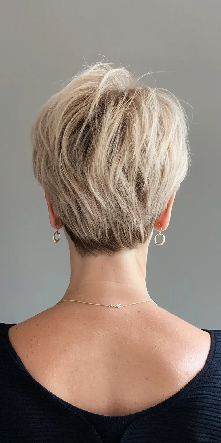 short hairstyles for thin hair Asymmetric cut, Pixie Short brush Chignon, Butterfly haircut