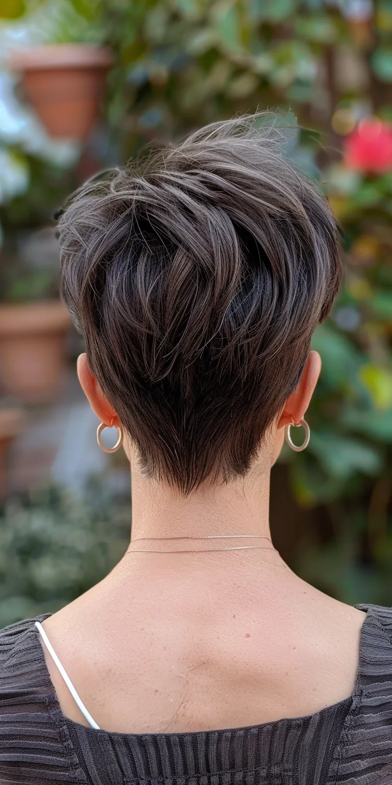 short hairstyles for thick hair Asymmetric cut, Short brush Pompadour, Pixie French twist