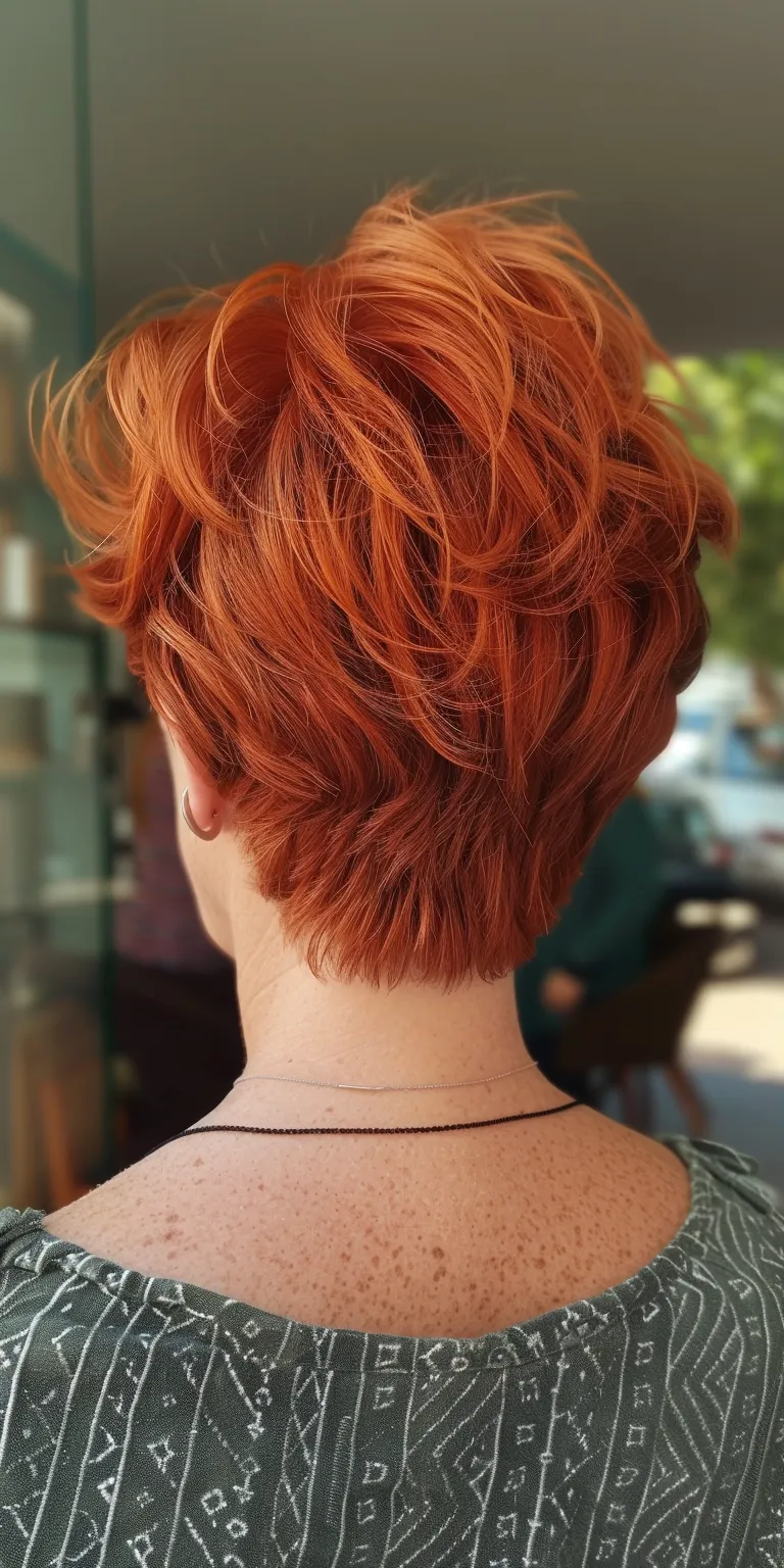 short red hair styles Asymmetric cut, Pixie Updo, Pompadour, French twist