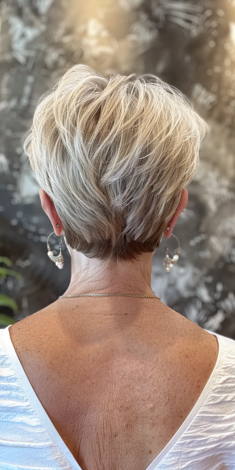 haircuts for women over 50 Short brush cut, Asymmetric French twist, Pixie Chignon