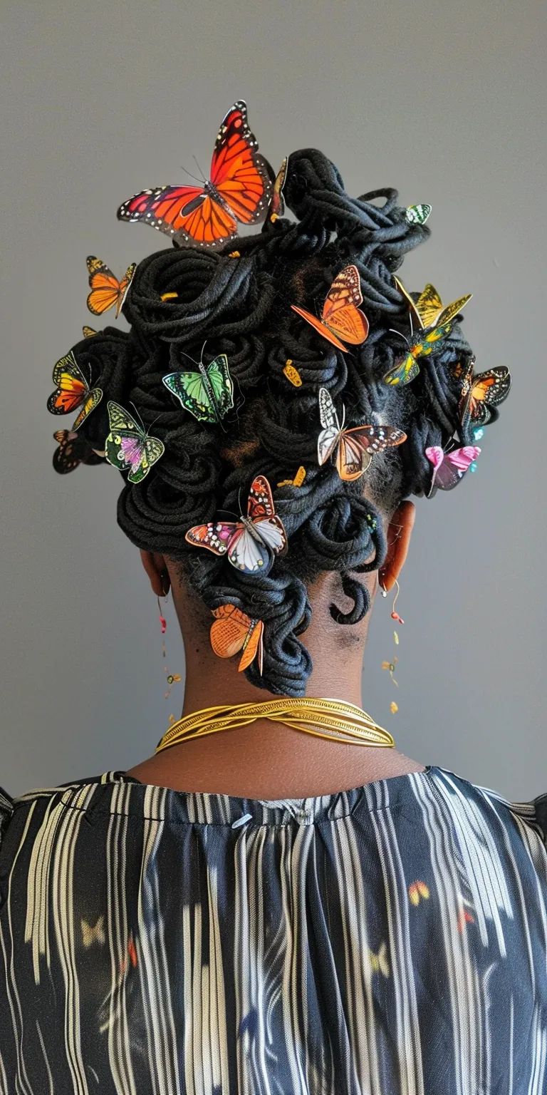 butterfly locs Butterfly haircut, Digital perm, Beehive, Updo, Finger wave