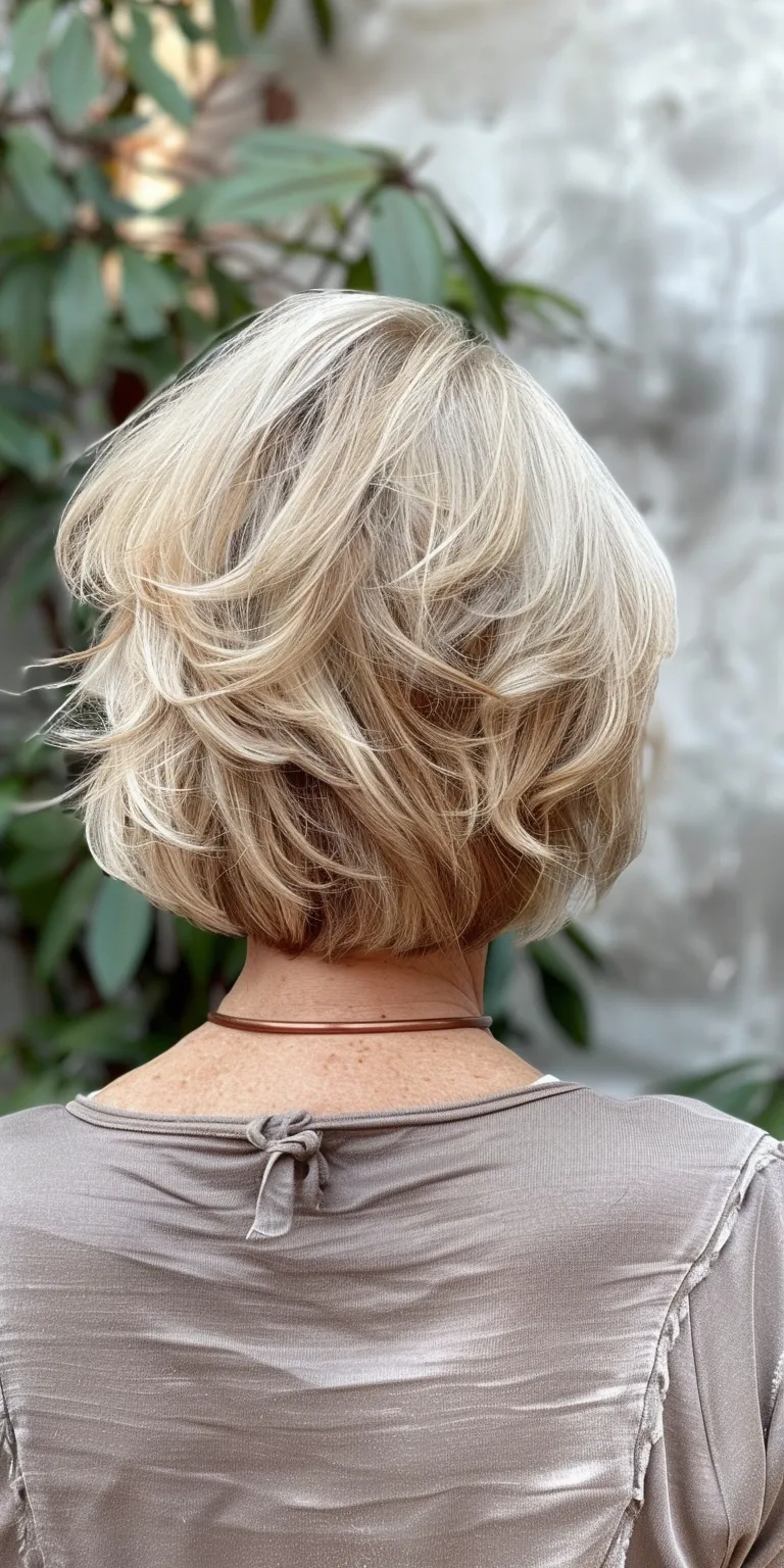 hairstyles for fine hair Asymmetric cut, Chignon, Layered hair, Updo, Digital perm