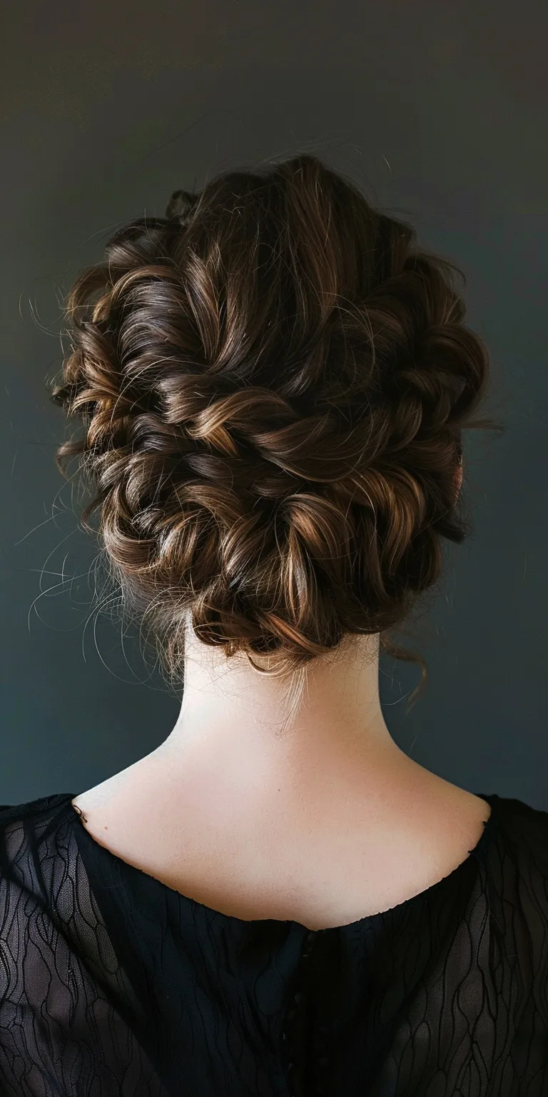 hair up hairstyles Updo, Milkmaid braid, Waterfall braids, Chignon, French braid