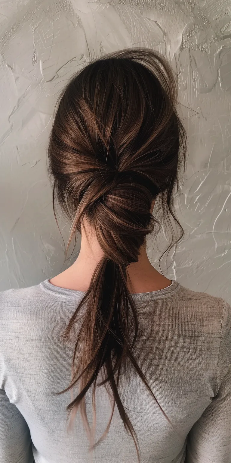 ponytail hairstyles French twist, Updo, Chignon, braid, Waterfall braids