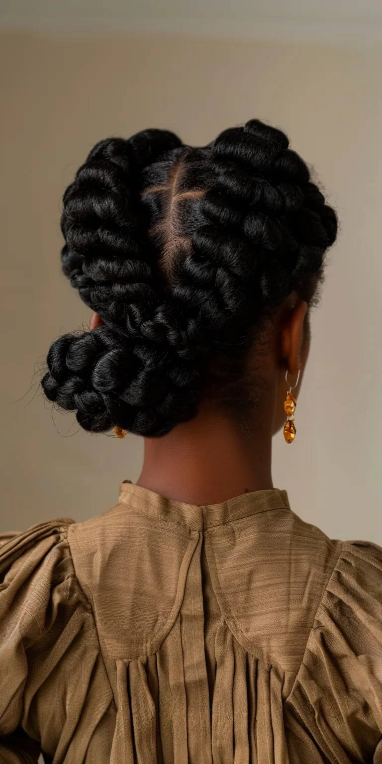 protective hairstyles for natural hair French twist, Hair twists, Finger wave, Updo, Historical Christian