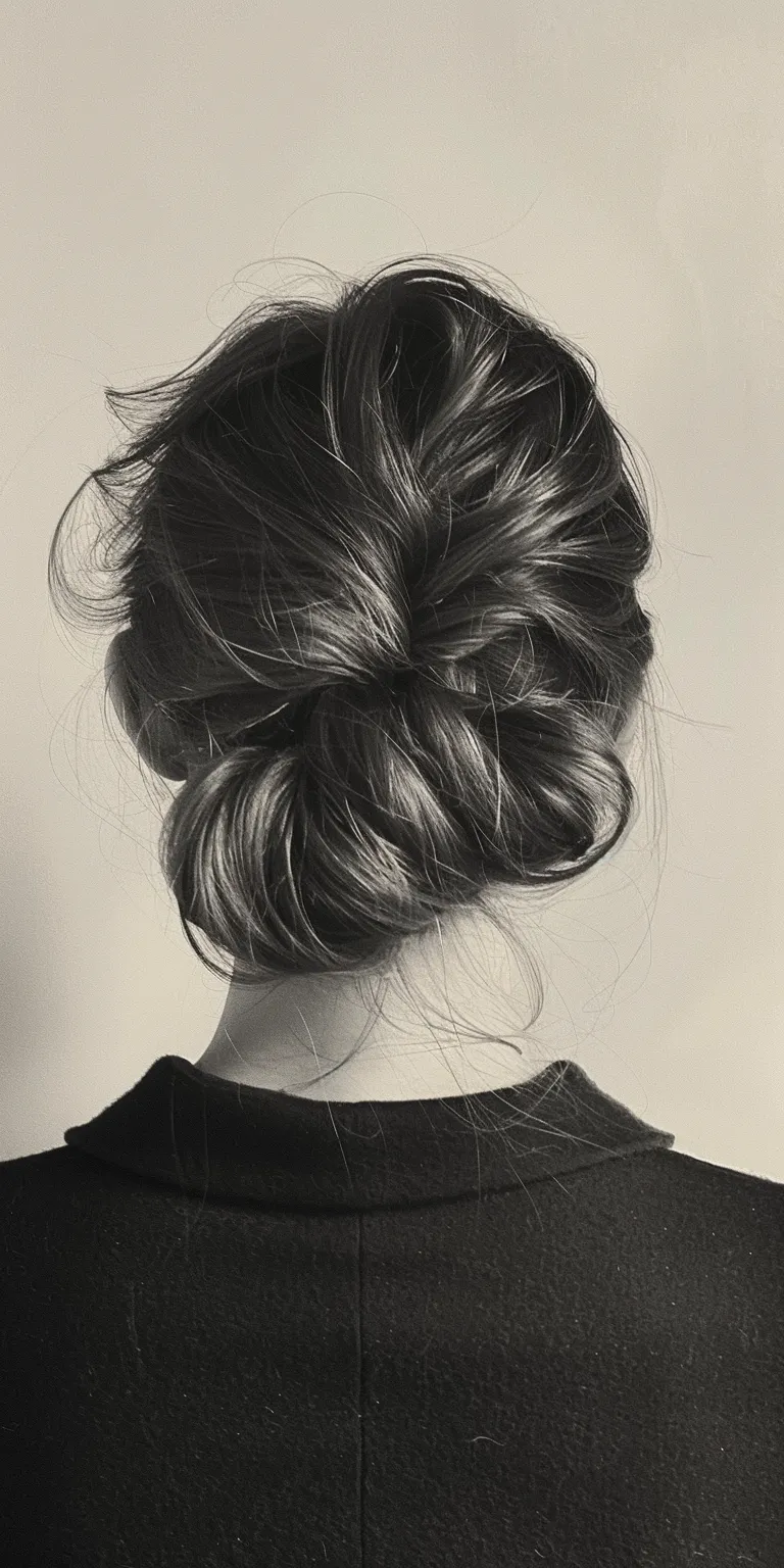 90's hairstyles Chignon, Updo, Ballerina bun, French twist, Milkmaid braid