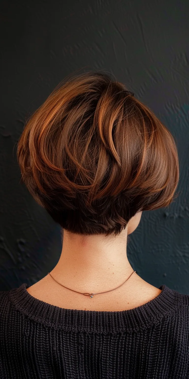 short hairstyles for fat faces and double chins Asymmetric cut, Short brush Digital perm, Pixie Bob cut