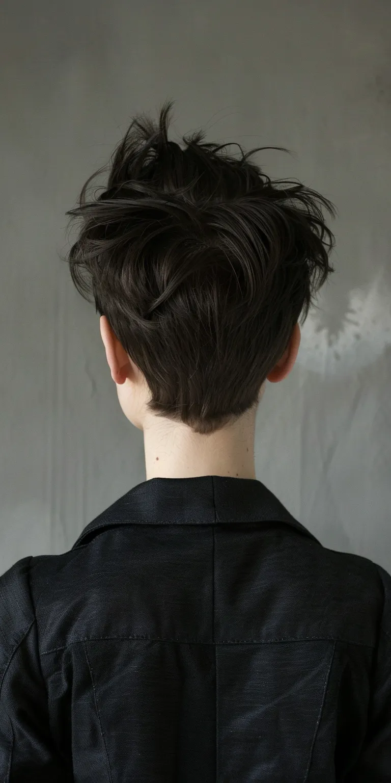 short choppy haircuts Asymmetric cut, Pompadour, Short brush Layered hair, Pixie cut