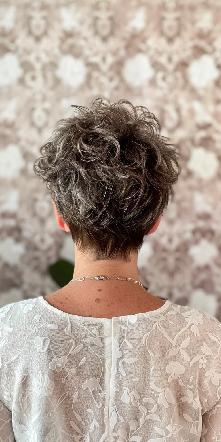 short thick hairstyles Short brush cut, Digital perm, Asymmetric Pixie Professional cut