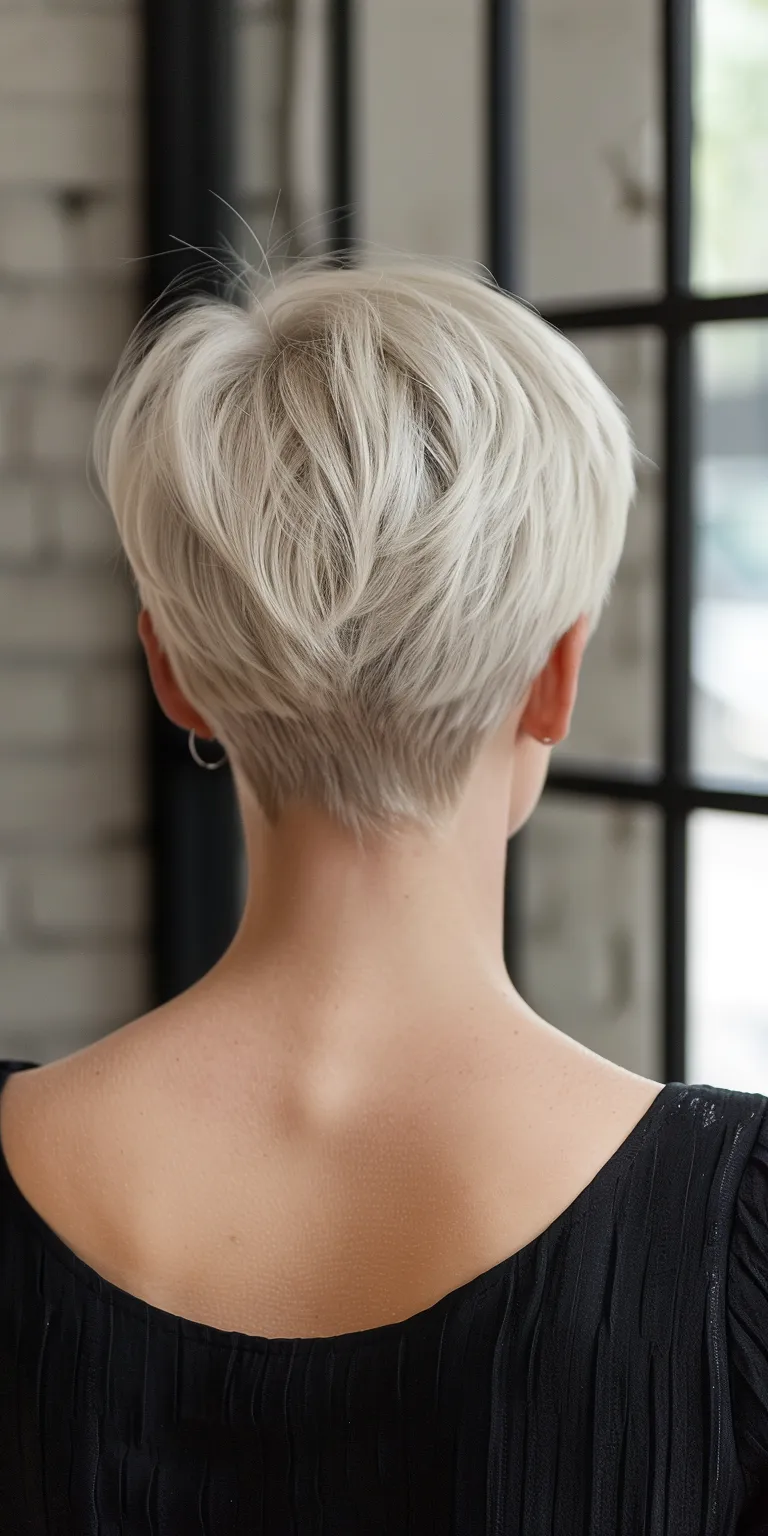 short haircuts for women with thin hair Asymmetric cut, Pixie Short brush Pompadour, Feathered