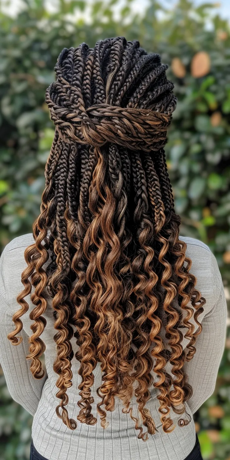 box braid Crochet braids, Hair twists, Waterfall Boho Layered hair