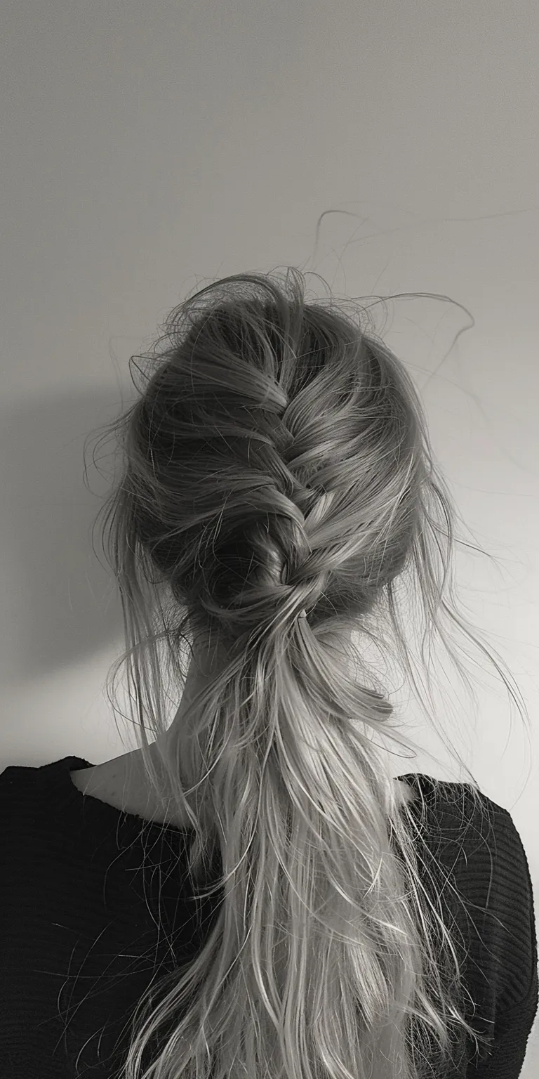 hair styles for long Chignon, Updo, French braid, twist, Milkmaid braid