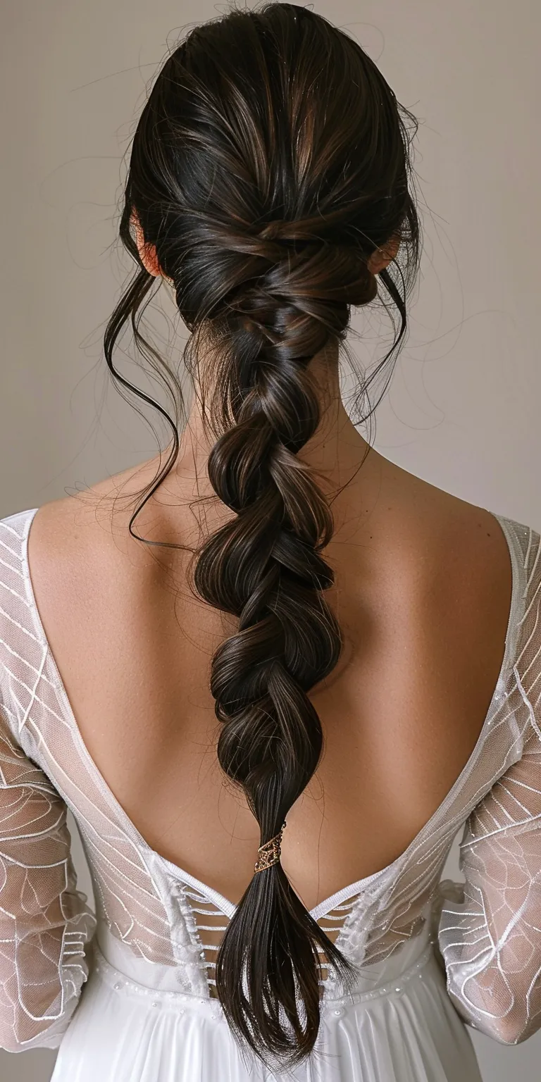 ponytail hairstyles Waterfall braids, French braid, Braid, Boho Milkmaid braid