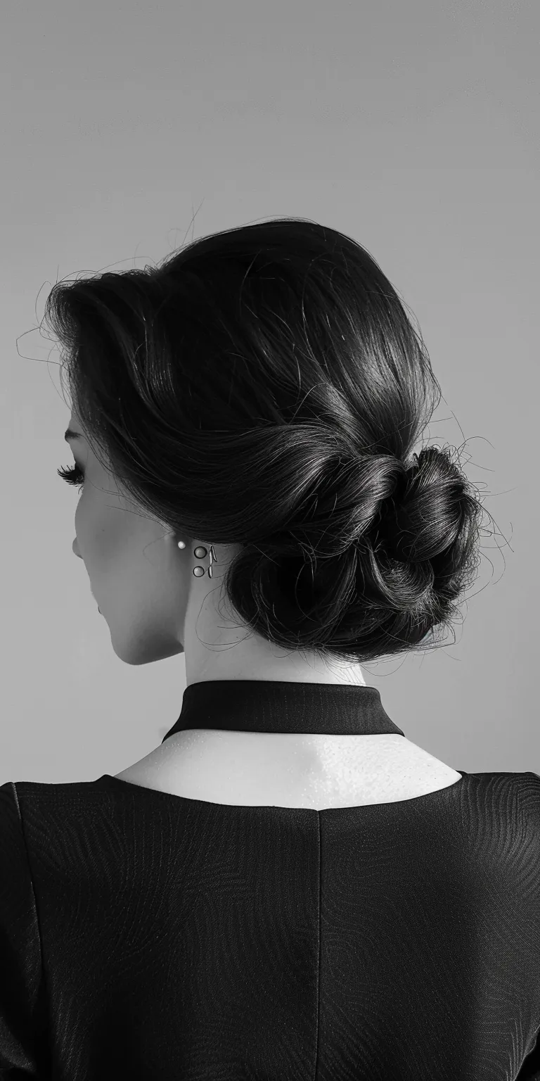 pomade Updo, Chignon, French twist, Milkmaid braid, Japanese women's hairstyles