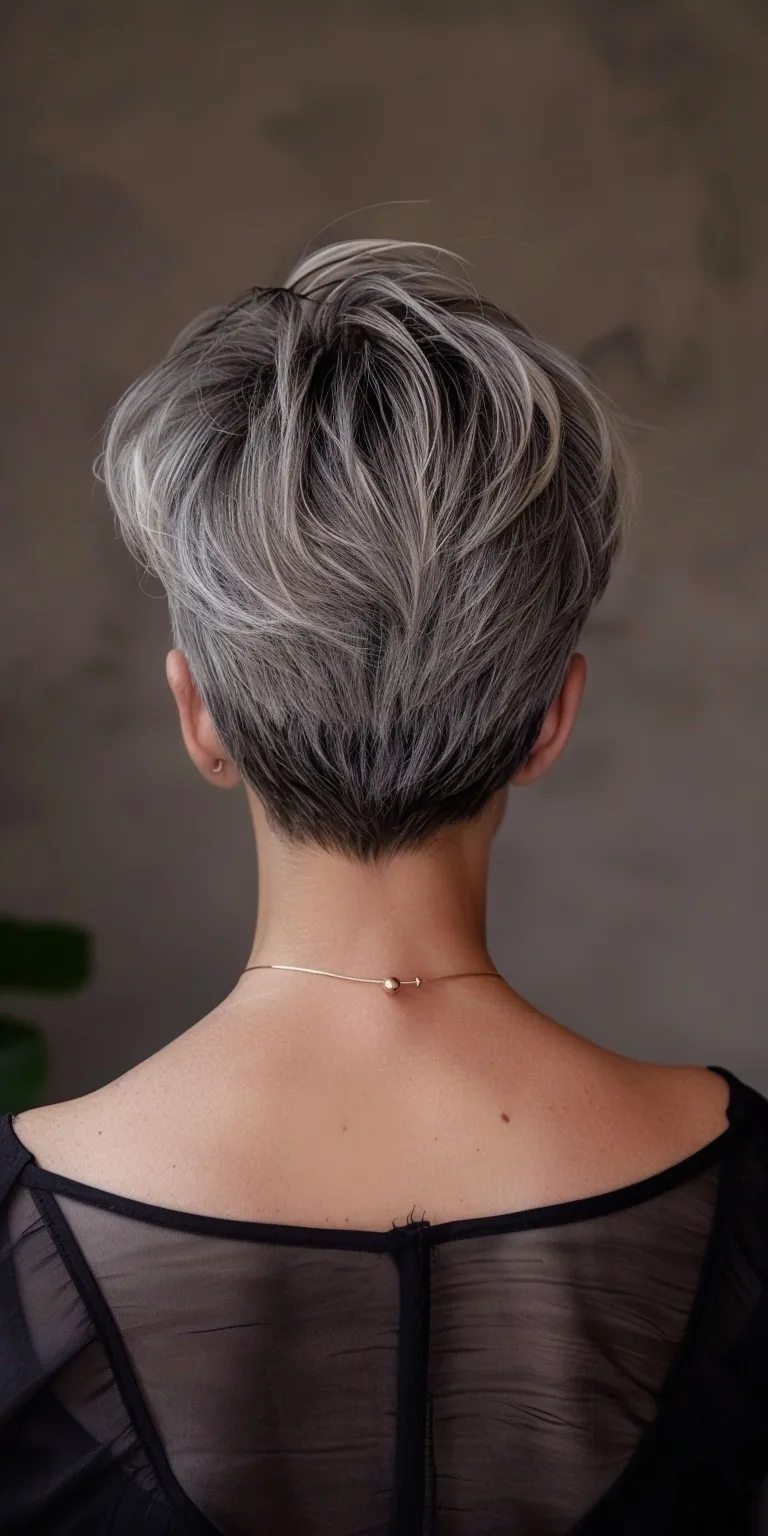 short thick hairstyles Asymmetric cut, Pixie Short brush Feathered hair, Pompadour