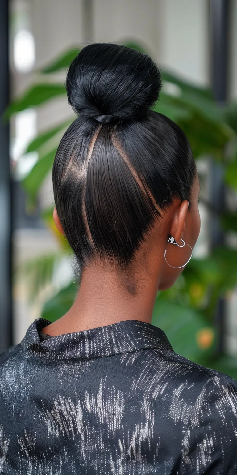 cute ponytail hairstyles French twist, Chignon, Laid edges, Asymmetric cut, Updo