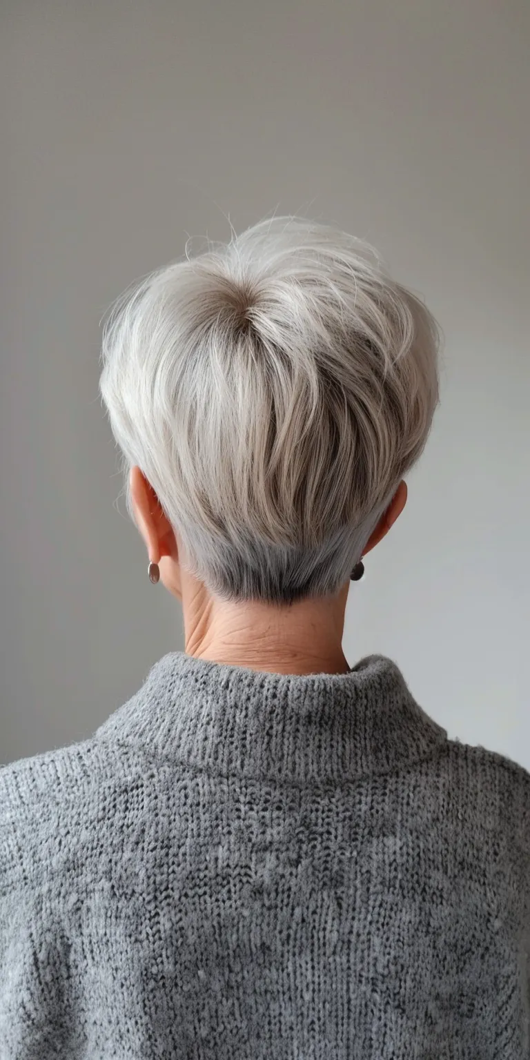 short hairstyles for older women Asymmetric cut, Tonsure, Short brush Pompadour, back and sides