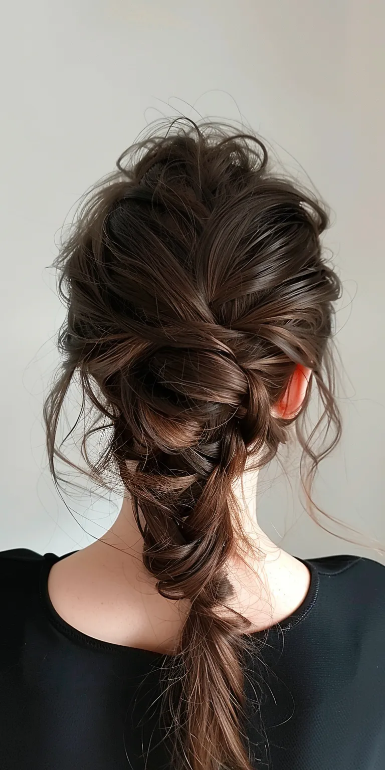 cute and easy hairstyles Chignon, Updo, French twist, braid, Waterfall braids