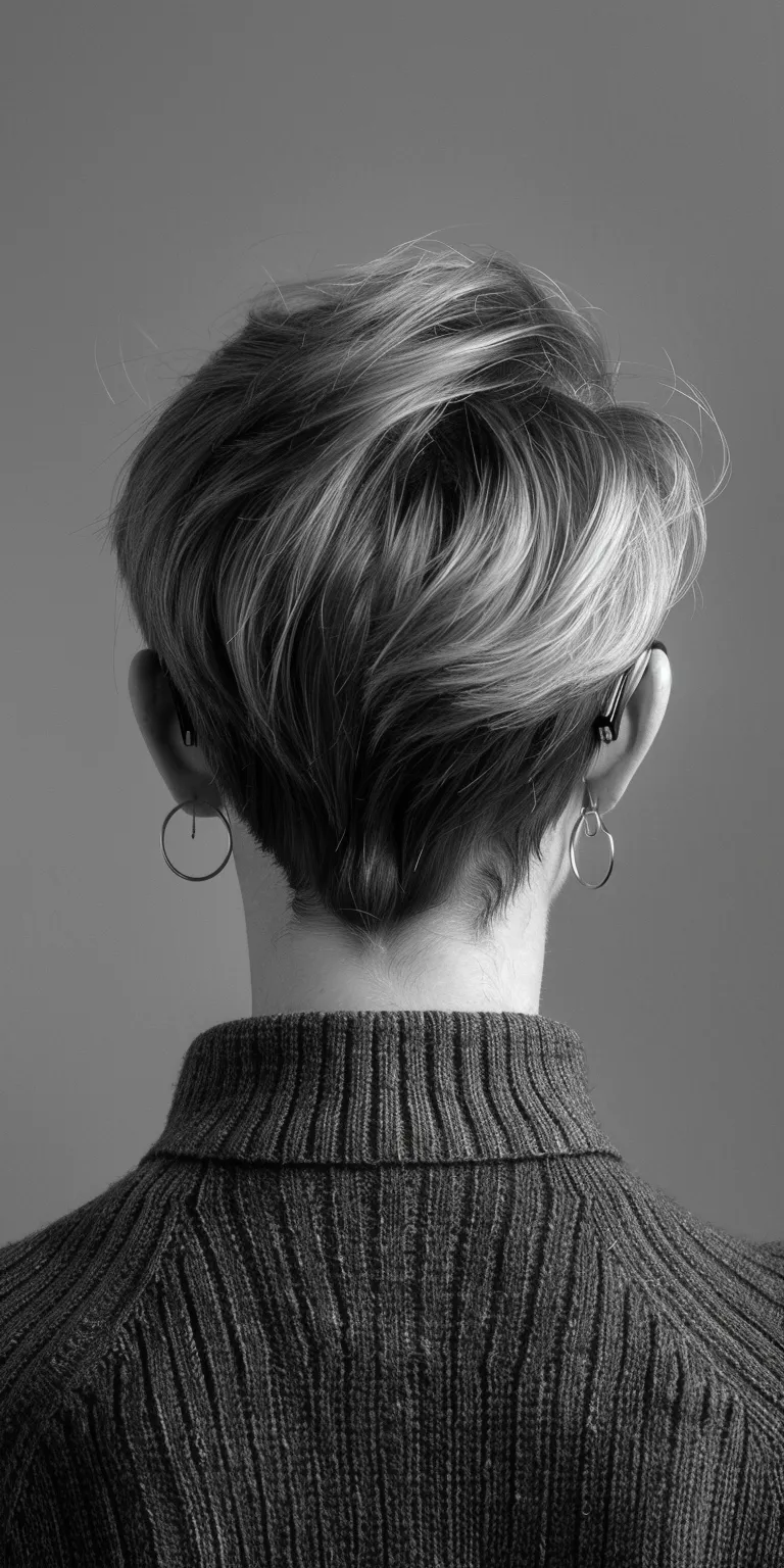 short hairstyles for over 50 with glasses Asymmetric cut, Short brush Pixie Chignon, Updo