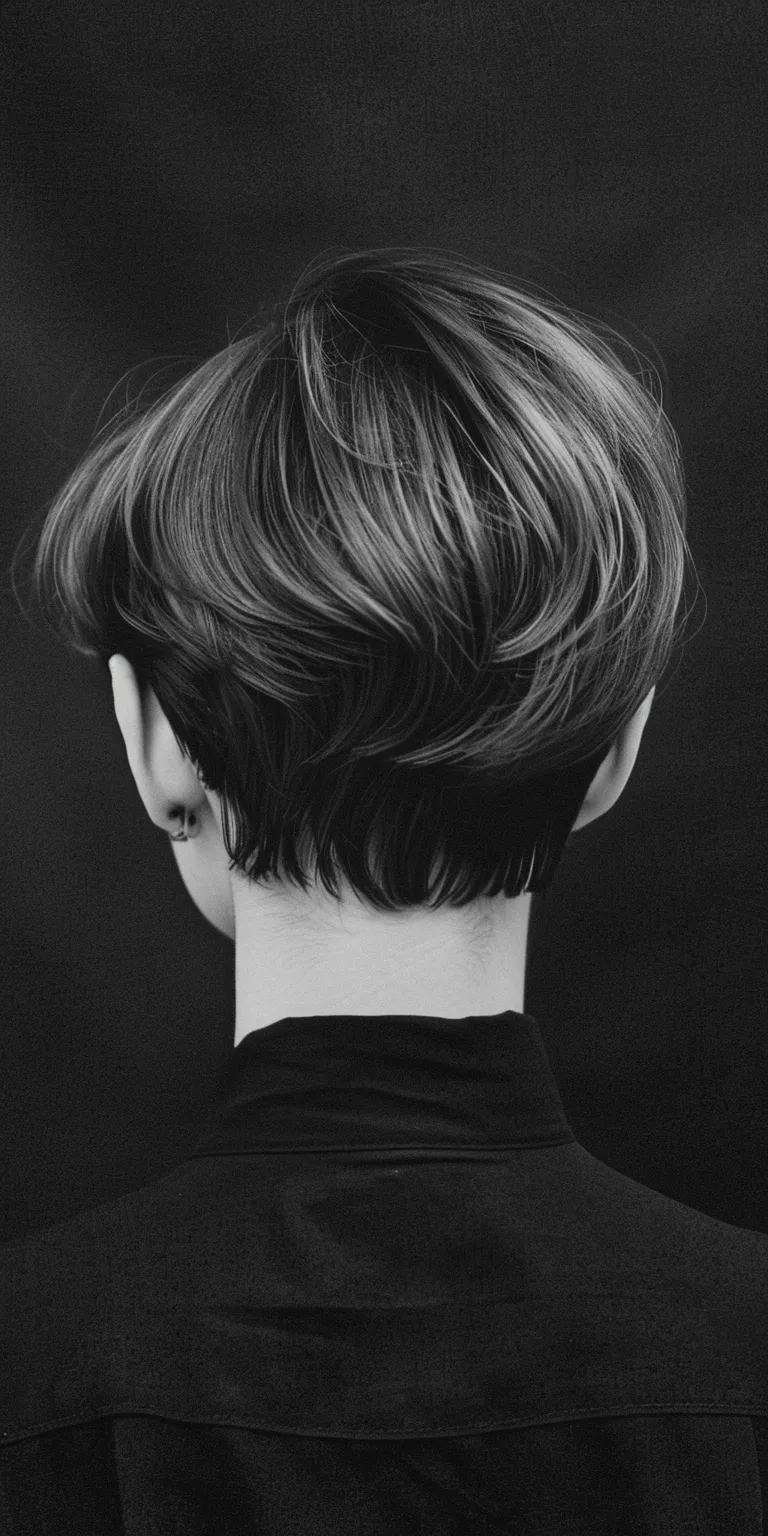 90s hairstyles women Asymmetric cut, Chignon, Pixie Short brush Butterfly haircut