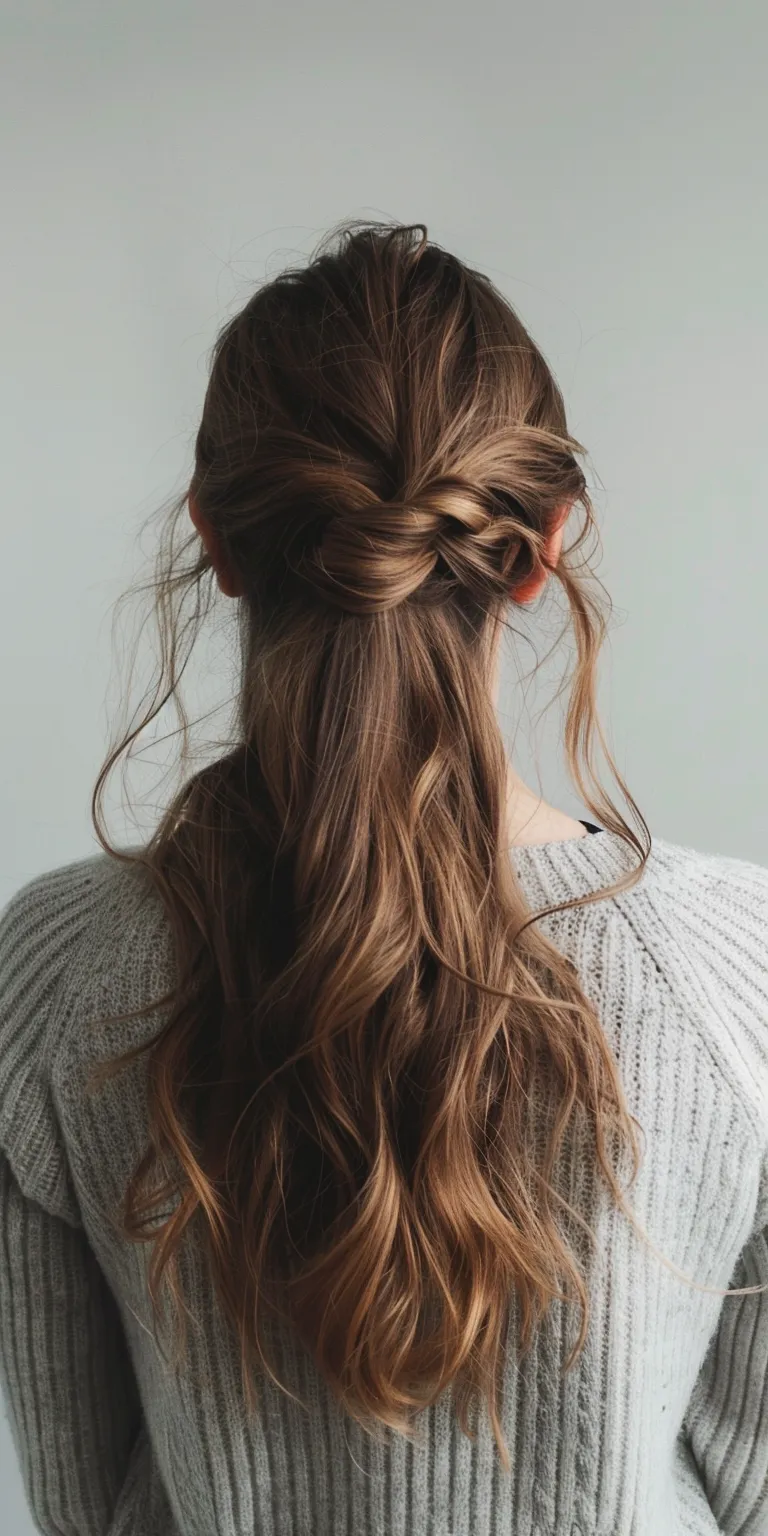 cute hairstyles for long hair Updo, French braid, Chignon, Braid, Boho braids