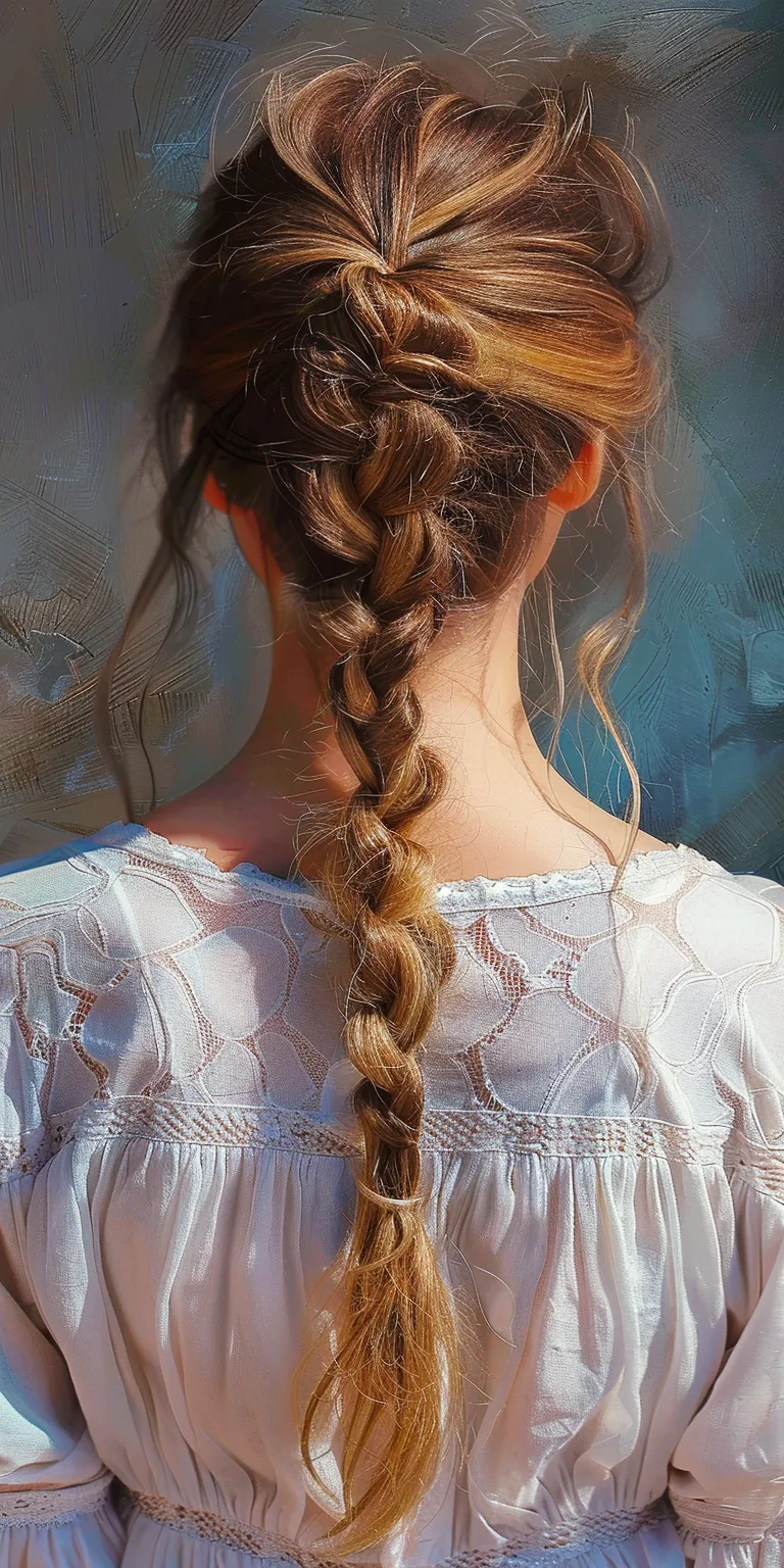 braided up ponytail French braid, Braid, Milkmaid Waterfall braids, Boho braids