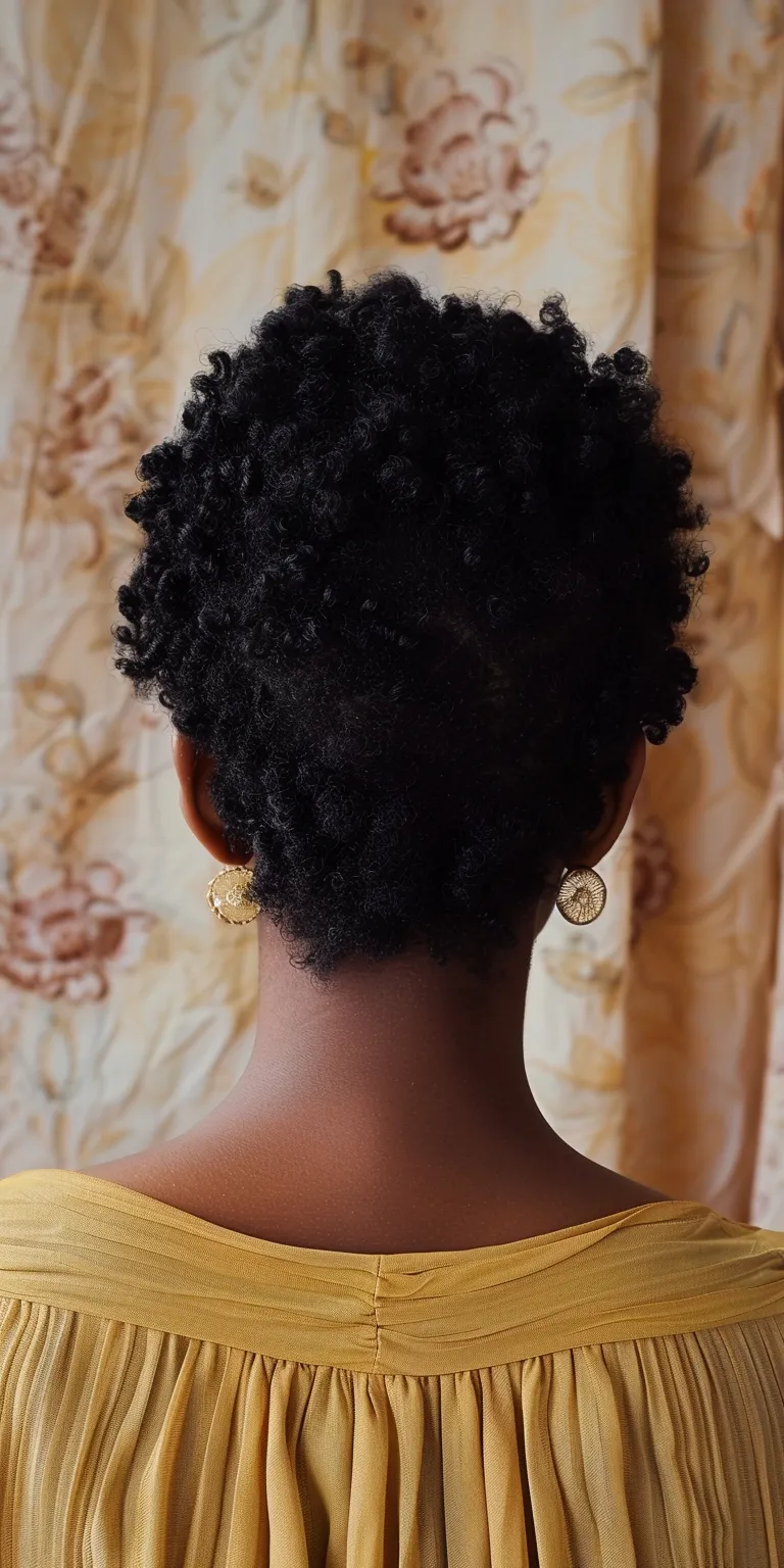 short hairstyles Kinky hair, Afro puffs, Digital perm, Updo, Finger wave