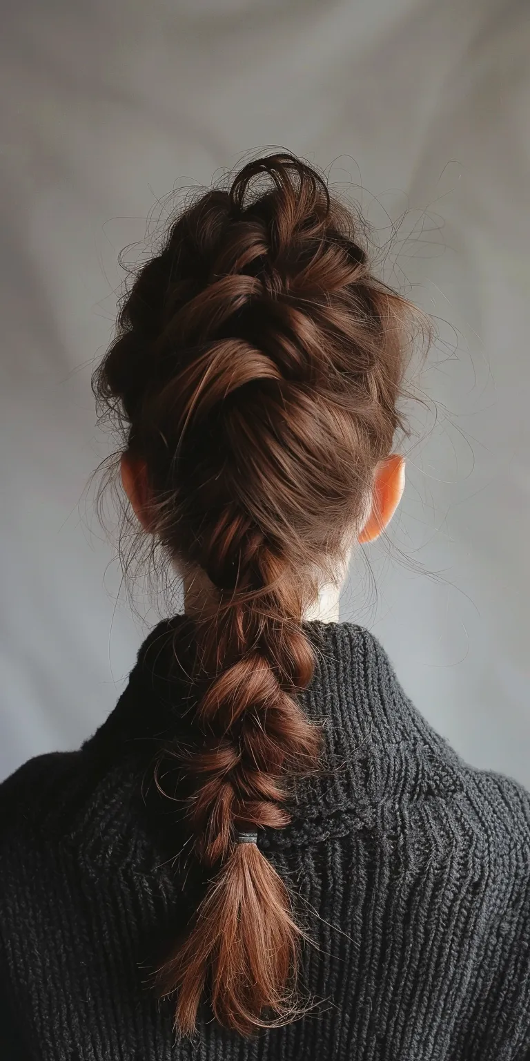 split hairstyles French braid, Braid, twist, Milkmaid Chignon