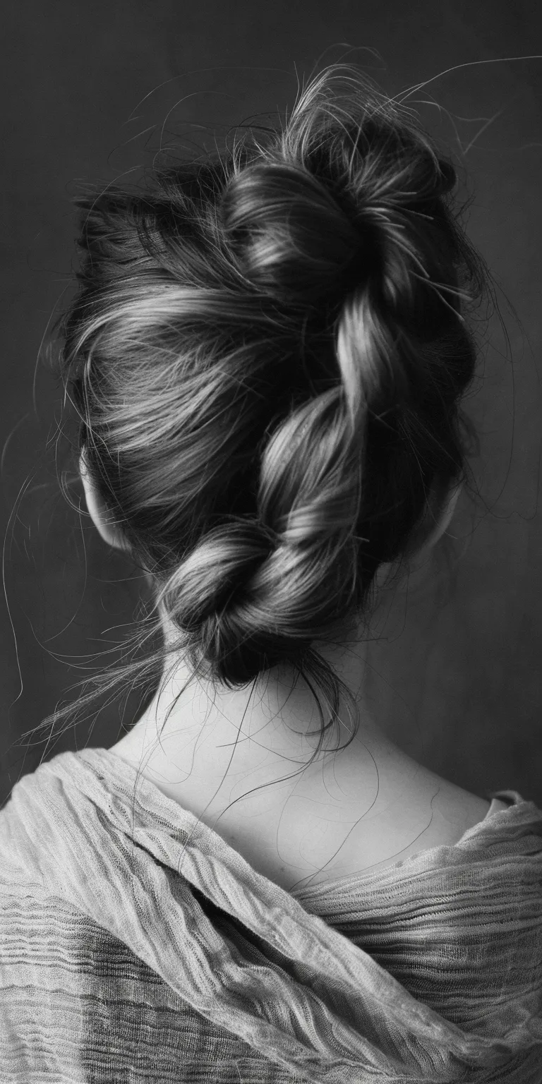 thread hairstyles Chignon, Updo, French braid, Milkmaid twist