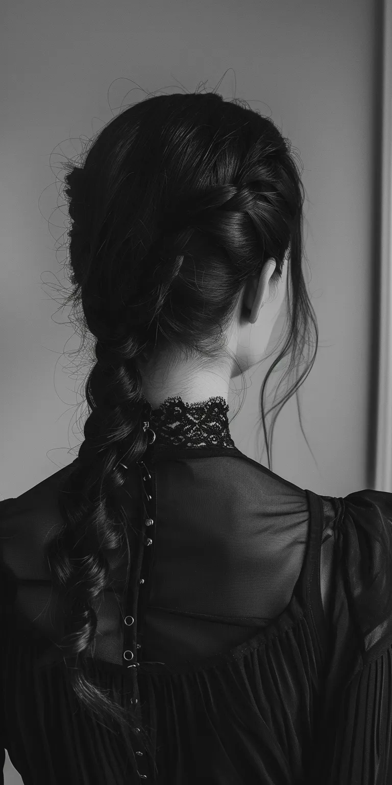 goth hairstyles French braid, Braid, Milkmaid Boho braids, Updo