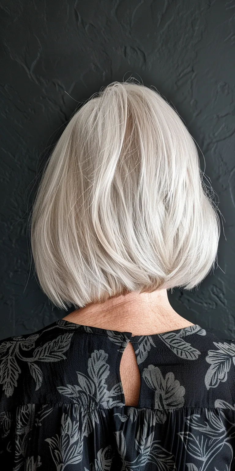 haircuts for older women with thin hair Asymmetric cut, Digital perm, Short brush Layered hair, Feathered