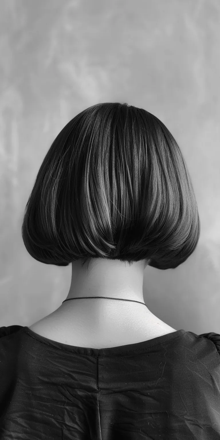 short bob with bangs Asymmetric cut, Bob Chignon, Finger wave, Bouffant