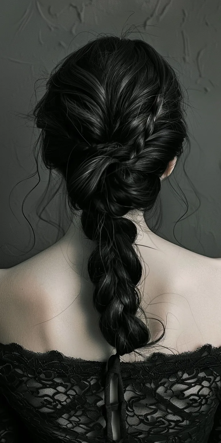 goth hairstyles French braid, Waterfall braids, Braid, twist, Milkmaid braid