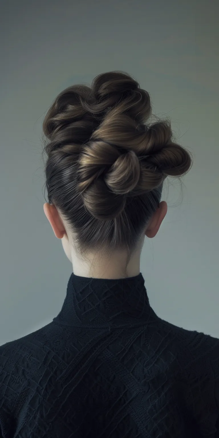 round face hairstyle man Updo, Chignon, Ballerina bun, French twist, Milkmaid braid