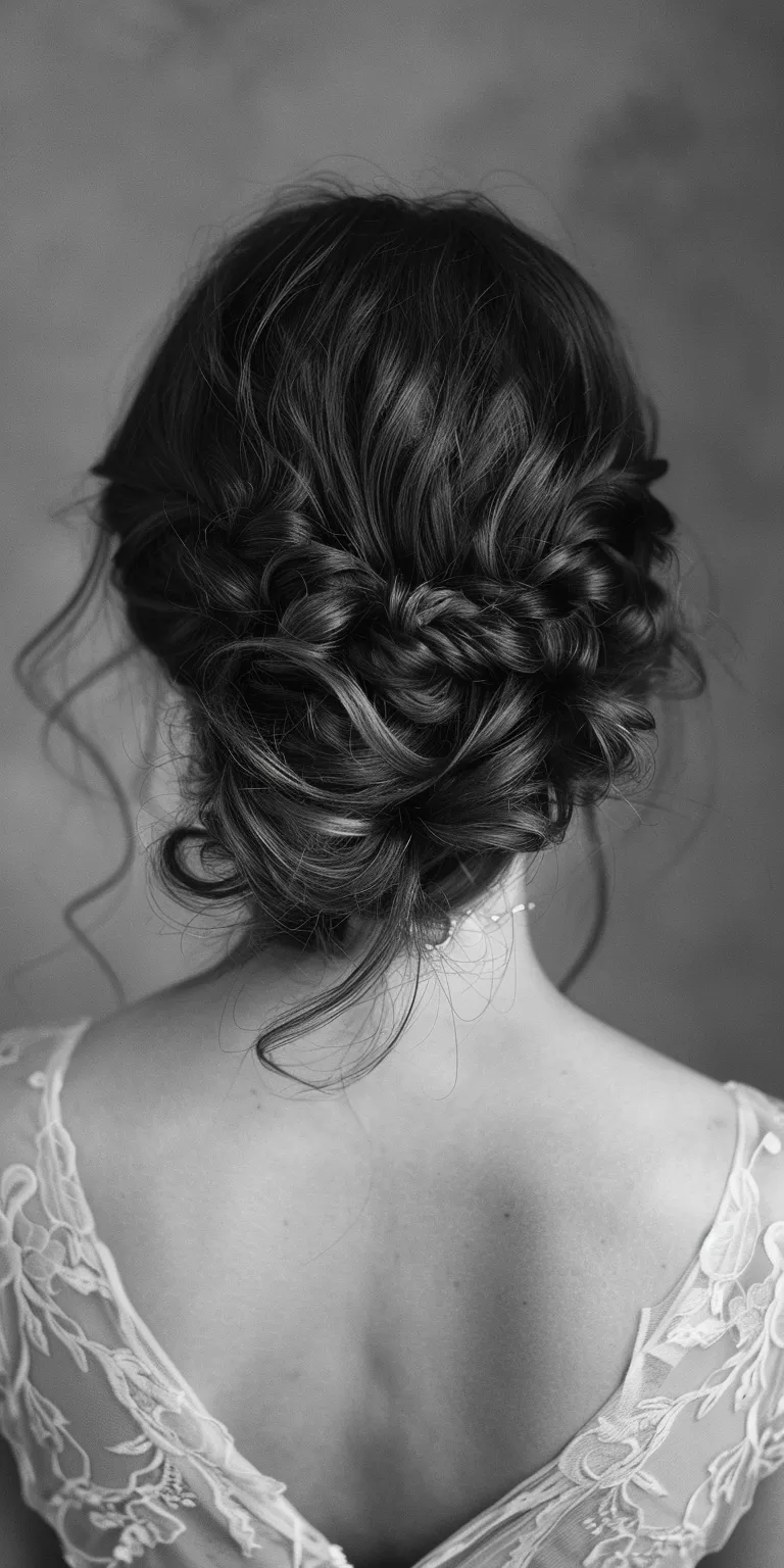 hair up hairstyles Updo, Chignon, Milkmaid braid, French Waterfall braids