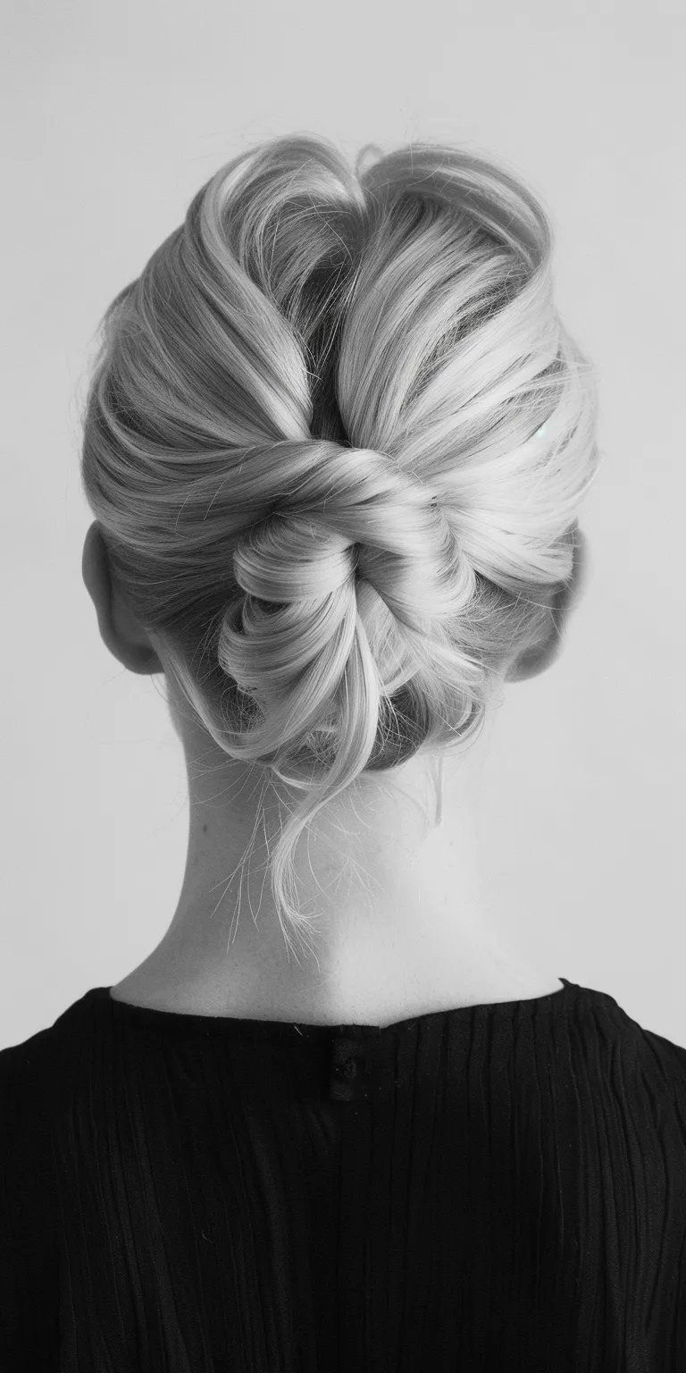 split hairstyles Chignon, Updo, Milkmaid braid, Ballerina bun, French twist