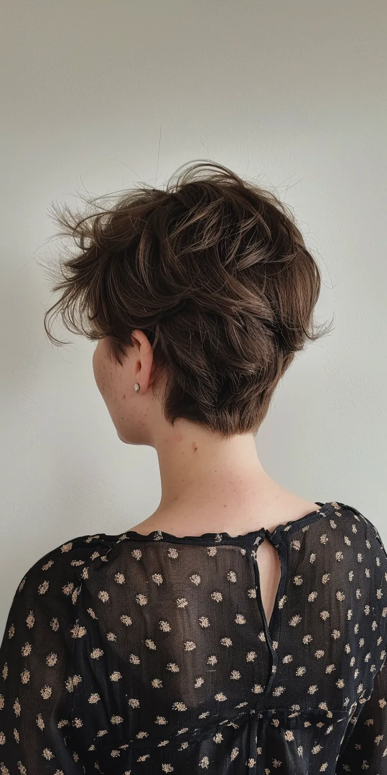 short hair styles Asymmetric cut, Updo, Chignon, Pixie Short brush cut