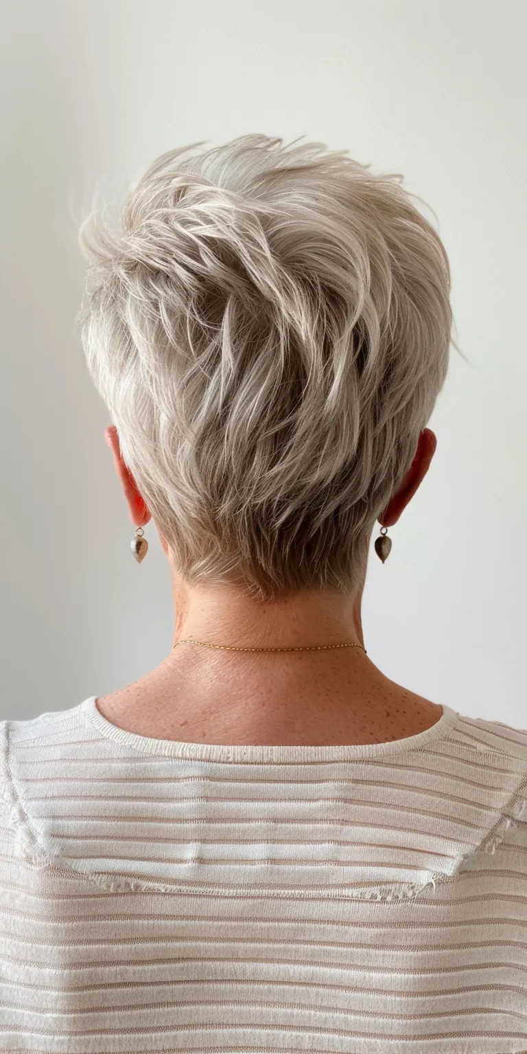 short haircuts for women over 60 Asymmetric cut, Short brush Pixie Digital perm, Pompadour