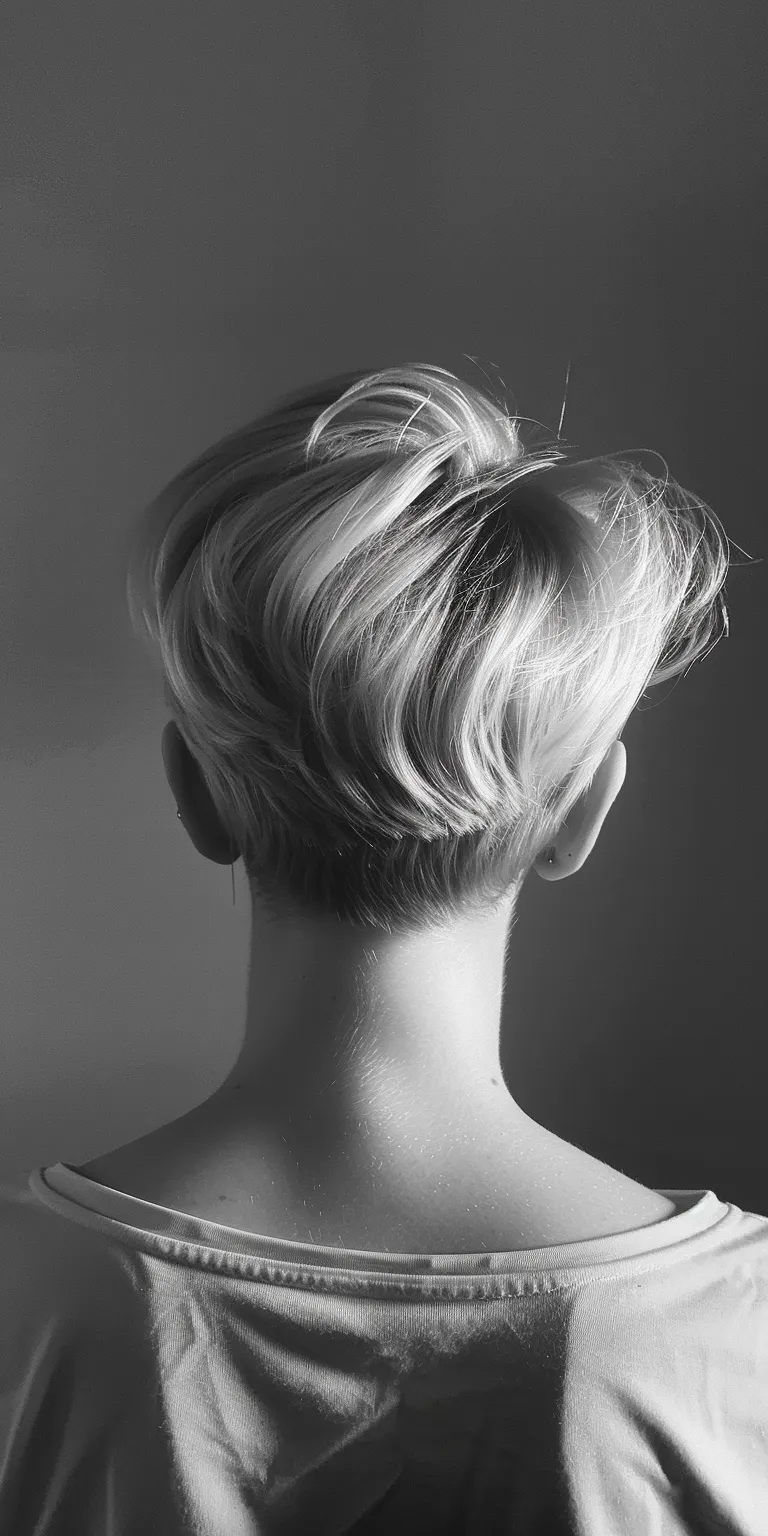 short hair styles Asymmetric cut, Chignon, Pompadour, Updo, Finger wave