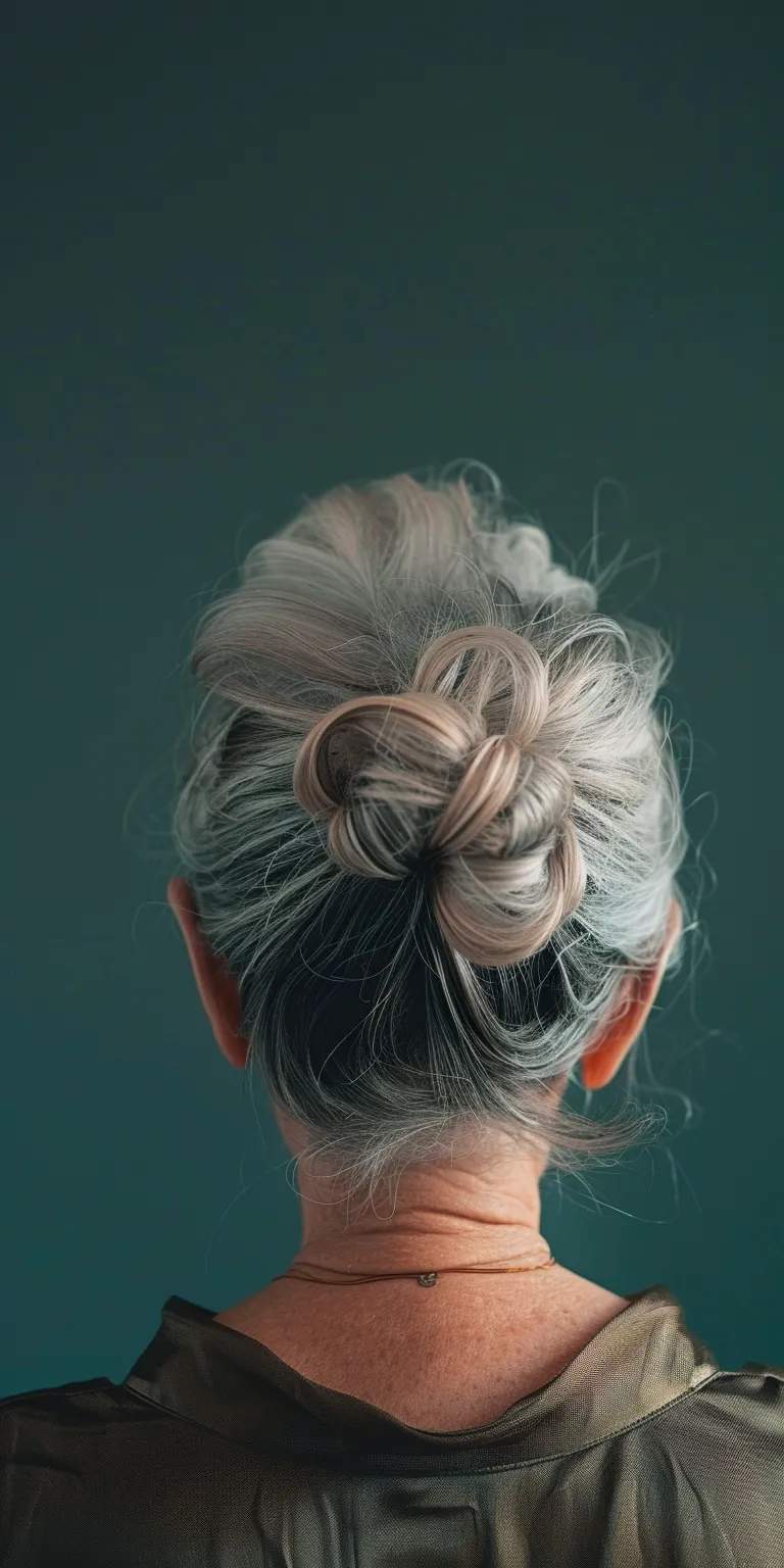 hairdos for older women Updo, Chignon, Milkmaid braid, Bouffant, Digital perm