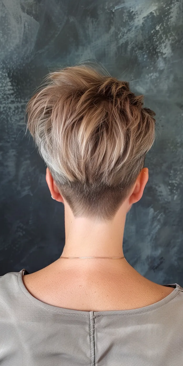 undercut hairstyles women Asymmetric cut, Short brush French twist, Pixie Professional cut