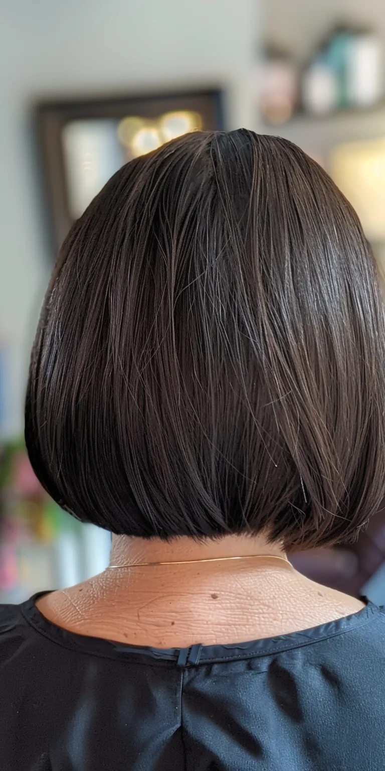 chin length bob Asymmetric cut, Bob Short brush Japanese women's hairstyles, Professional cut