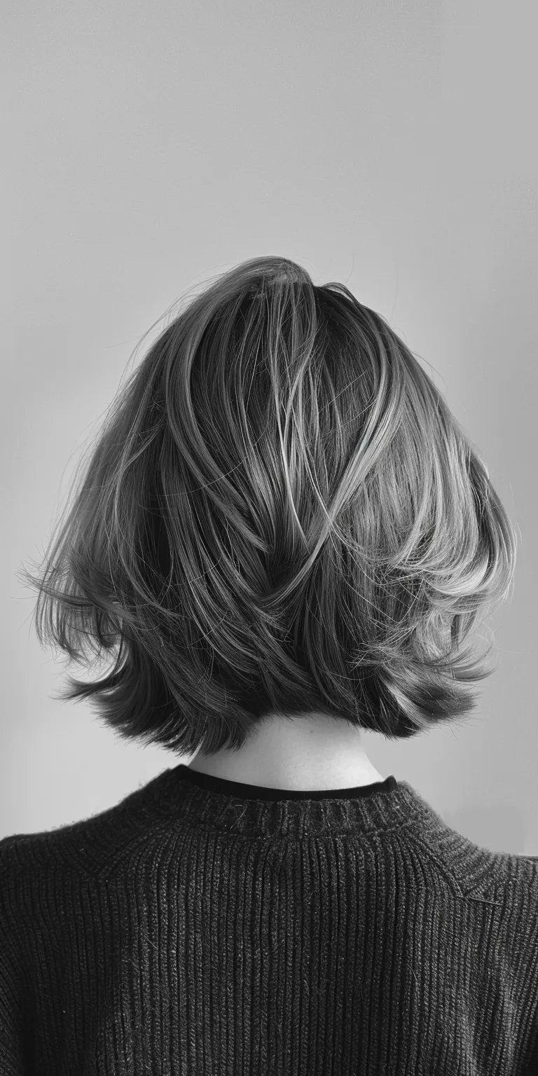 choppy haircuts Asymmetric cut, Bob Short brush Layered hair, Butterfly haircut