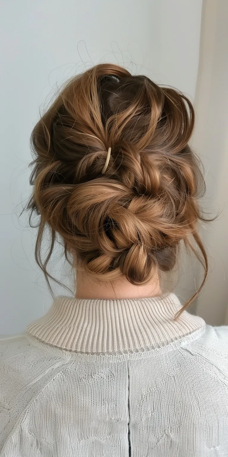 claw clip hairstyles Updo, French twist, Chignon, Milkmaid braid, braid