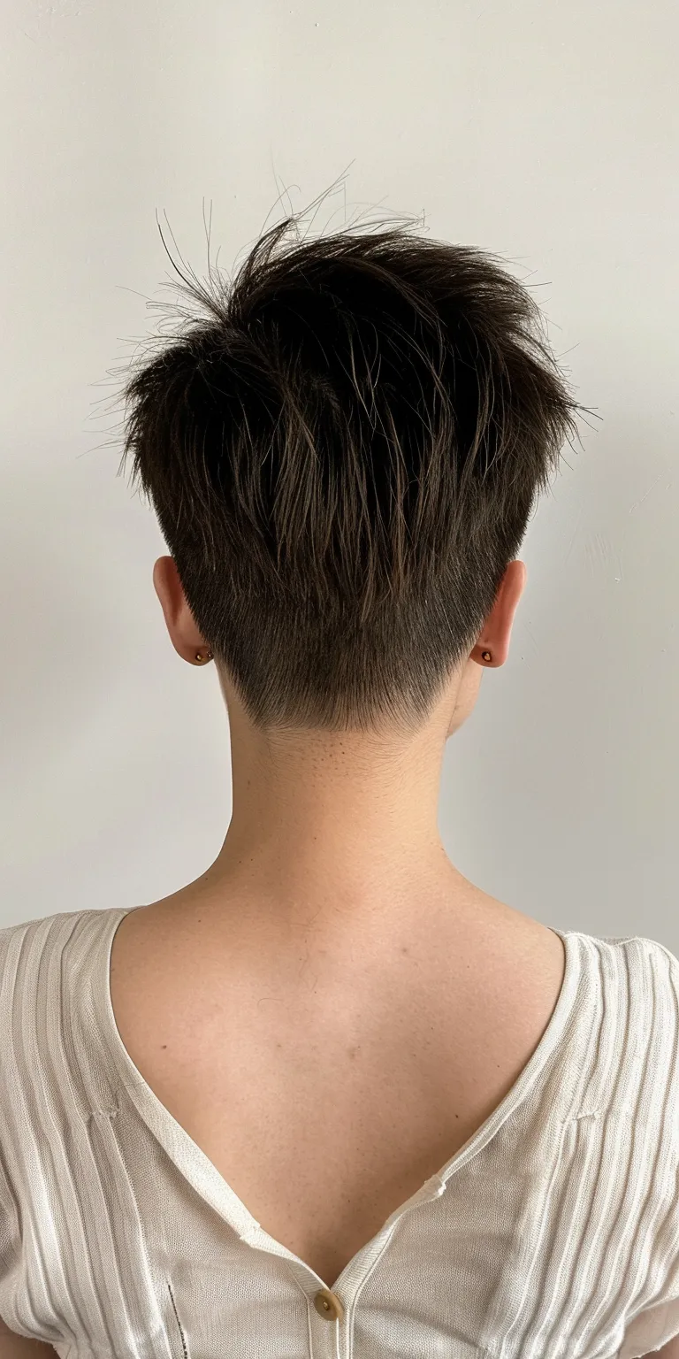 short thin hairstyles Asymmetric cut, Short brush Tonsure, Professional back and sides