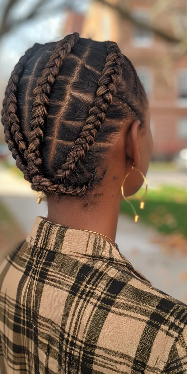 braids with fade French twist, Hair twists, Waterfall braids, Boho Crochet