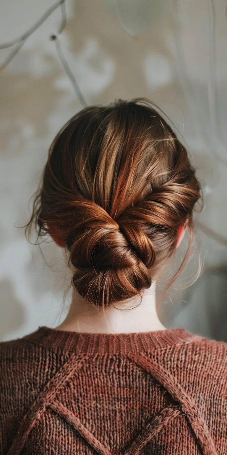 hairstyle for round face to look slim Updo, Chignon, French twist, braid, Milkmaid braid