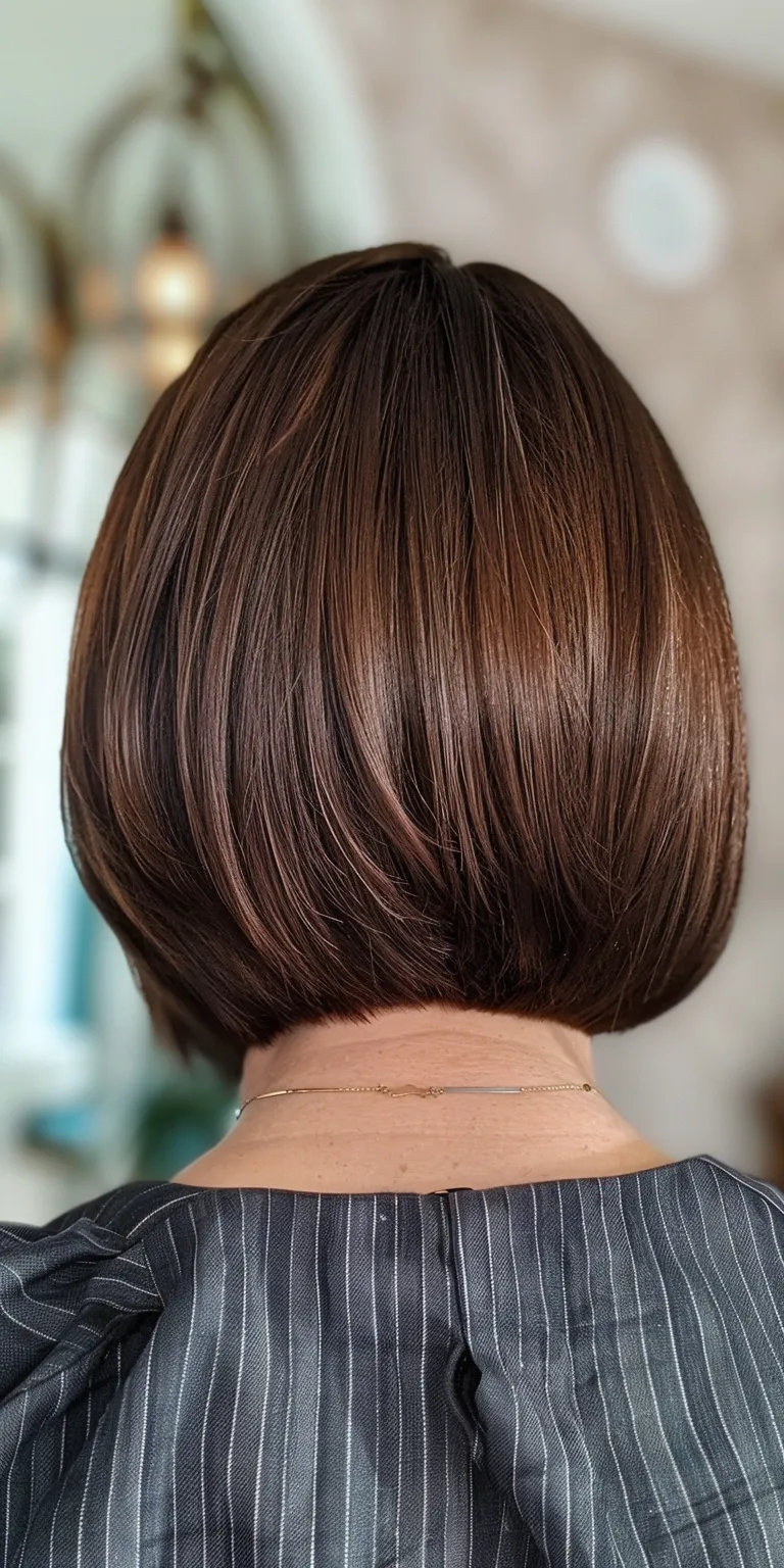 short bobs for women Asymmetric cut, Bob Short brush Stacked bob, Professional cut